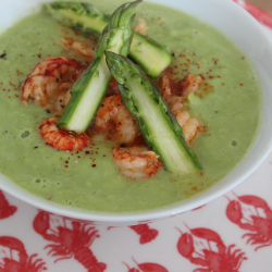 Asparagus and crayfish soup...